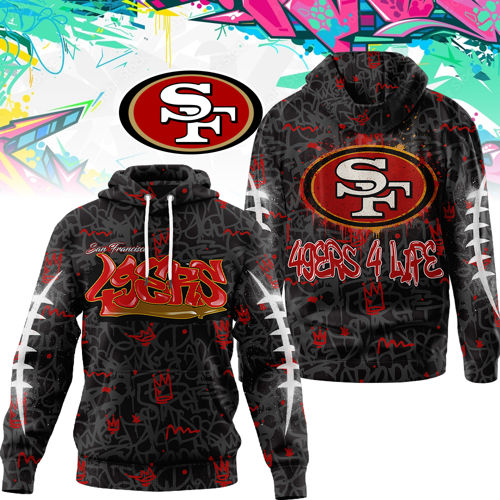 Buildercar - San Francisco 49ers | Premium NFL Special Graffiti My Team 4 Life Hoodie