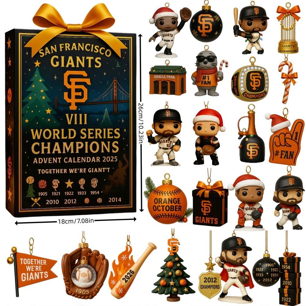 Buildercar - San Francisco Giants 8x World Series Champions Advent Calendar -2D Acrylic