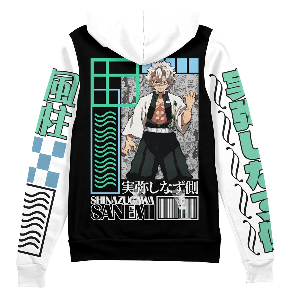 Buildercar - Sanemi Shinazugawa Demon Slayer Streetwear Zip Hoodie Jacket