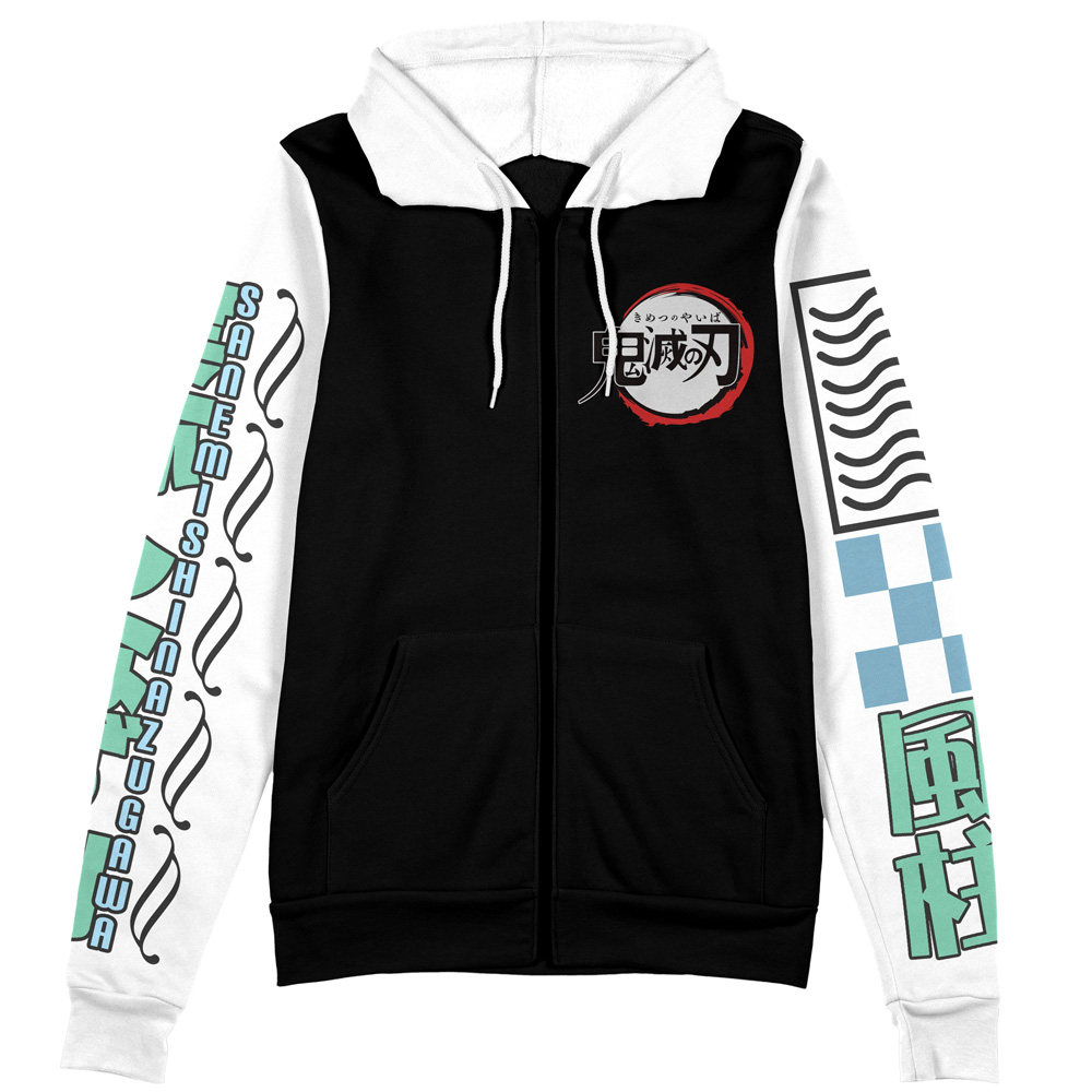 Buildercar - Sanemi Shinazugawa Demon Slayer Streetwear Zip Hoodie Jacket - Image 2