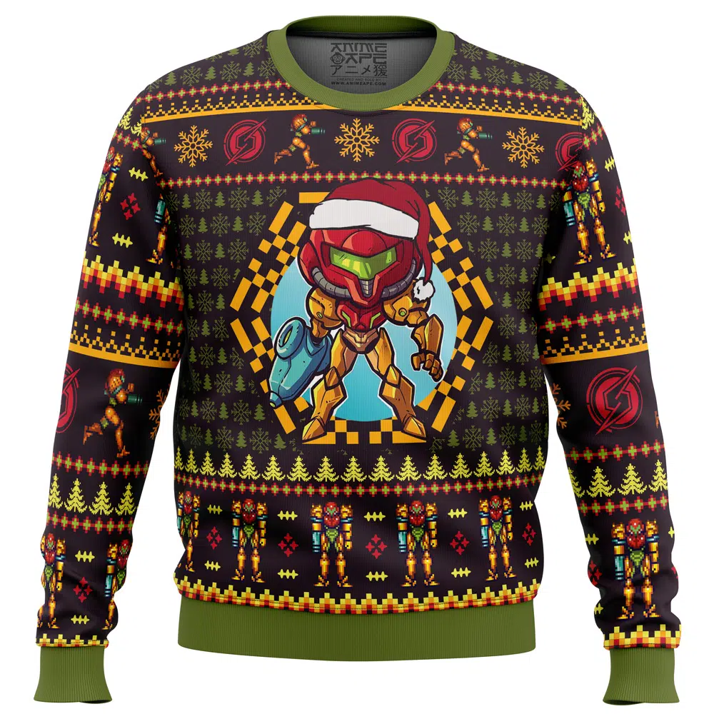 Buildercar - Santa Samus Aran Metroid Ugly Christmas Sweater