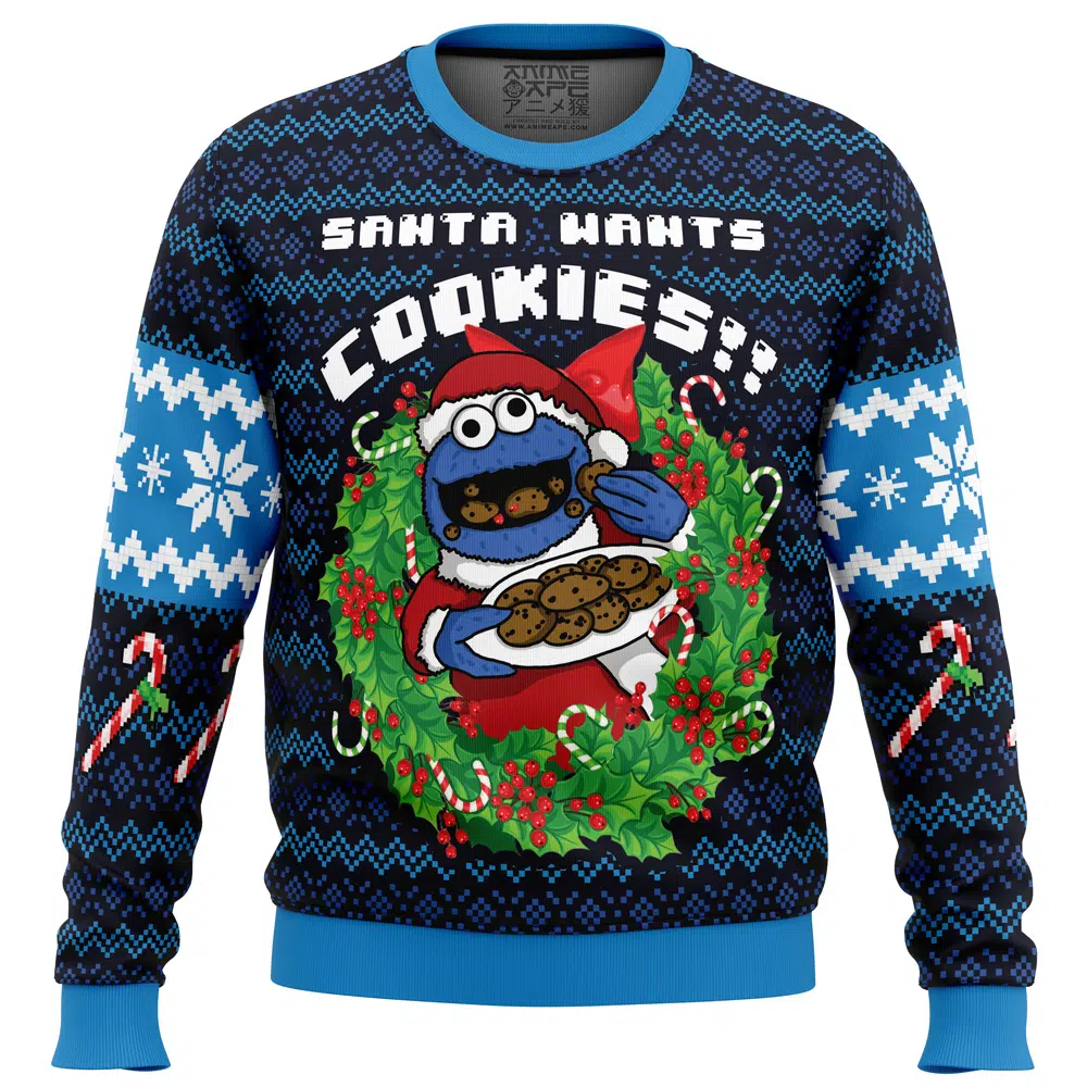 Buildercar - Santa’s Cookies Cookie Monster Ugly Christmas Sweater