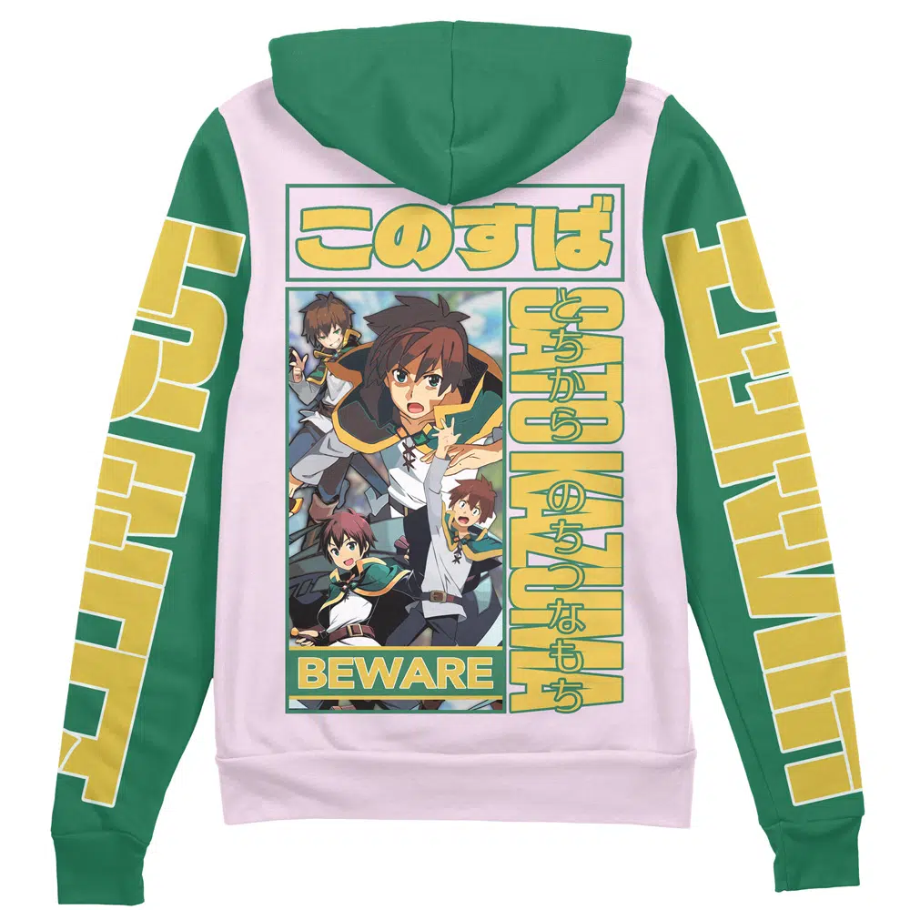 Buildercar - Sato Kazuma Konosuba Streetwear Zip Hoodie Jacket