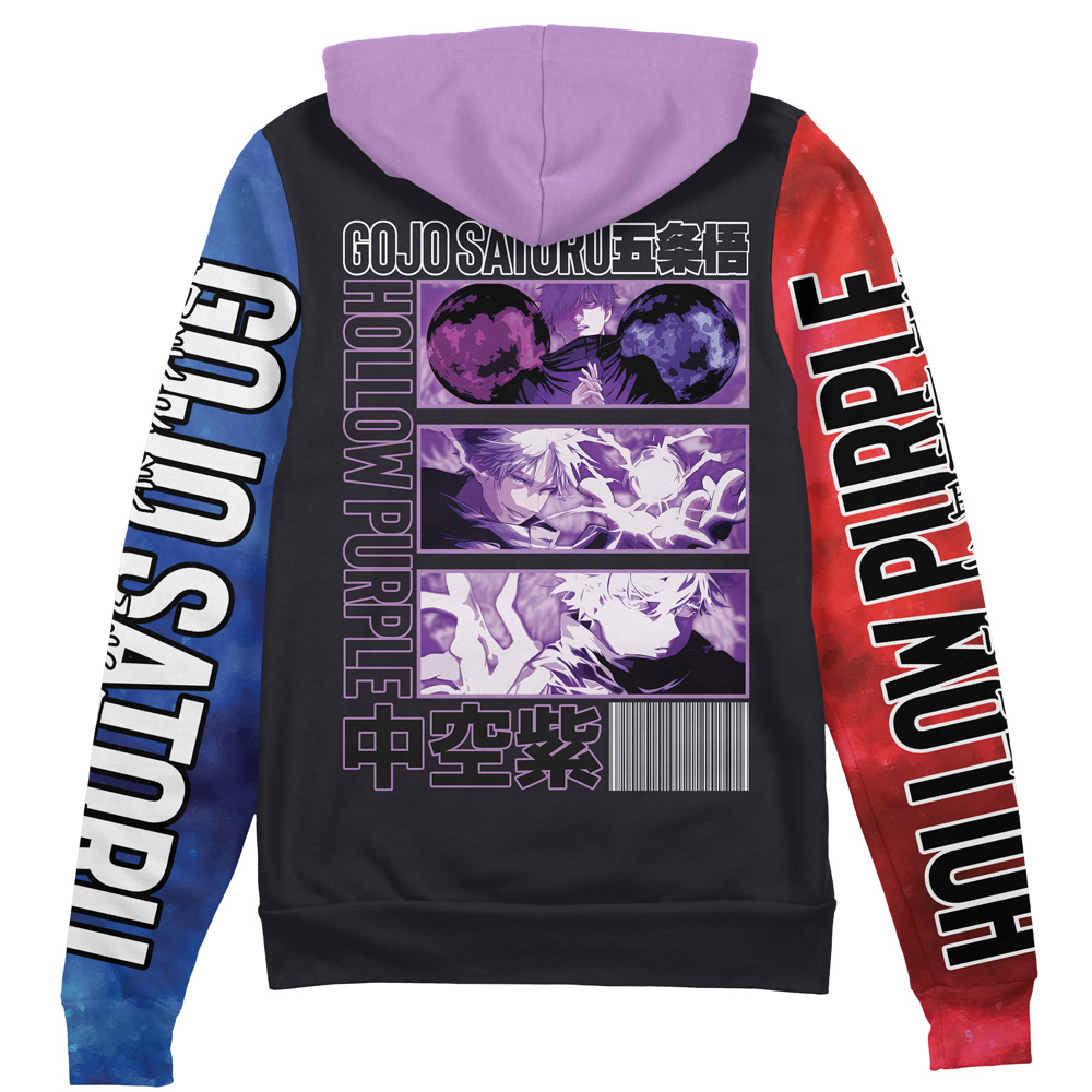 Buildercar - Satoru Gojo Hollow Purple Jujutsu Kaisen Streetwear Zip Hoodie Jacket