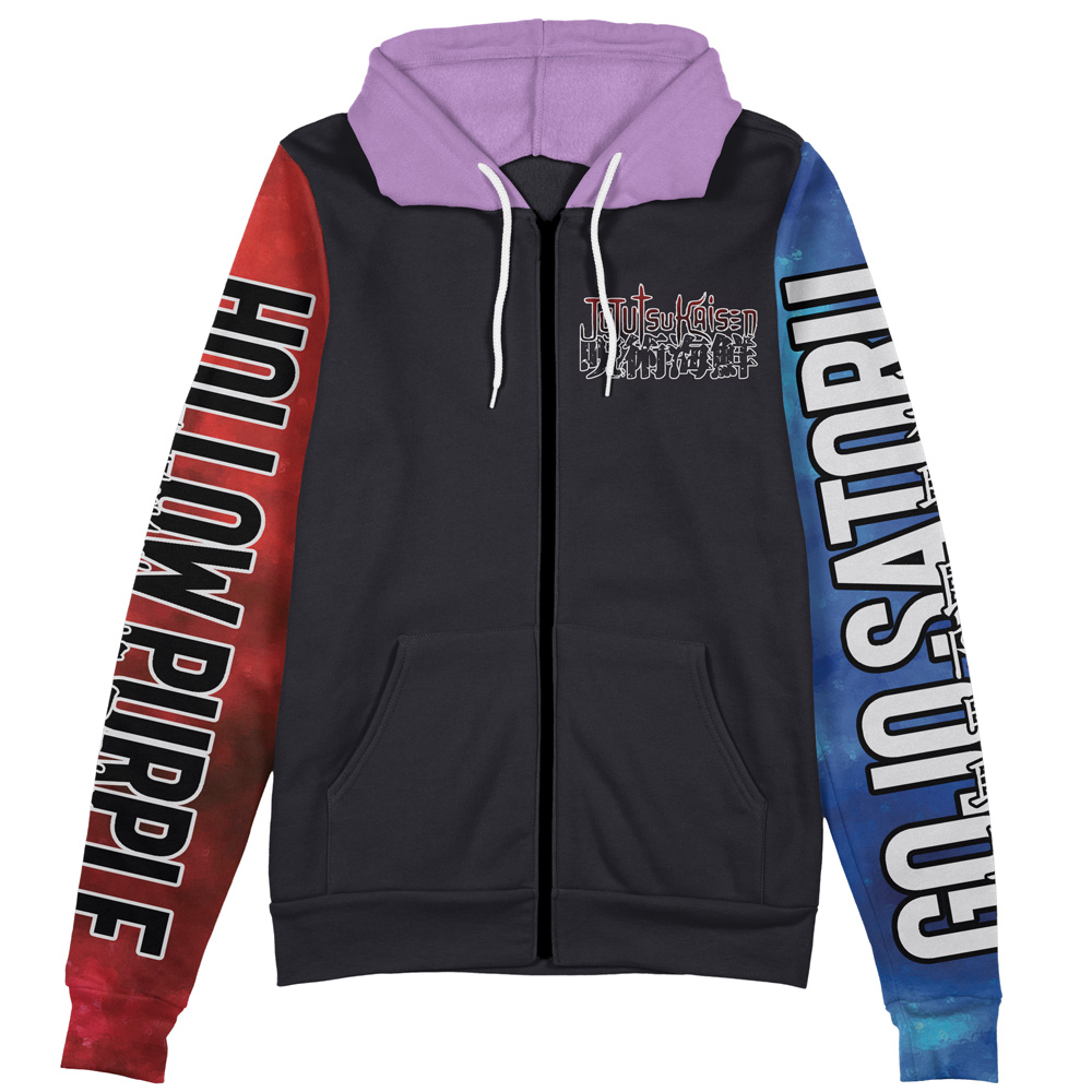 Buildercar - Satoru Gojo Hollow Purple Jujutsu Kaisen Streetwear Zip Hoodie Jacket - Image 2