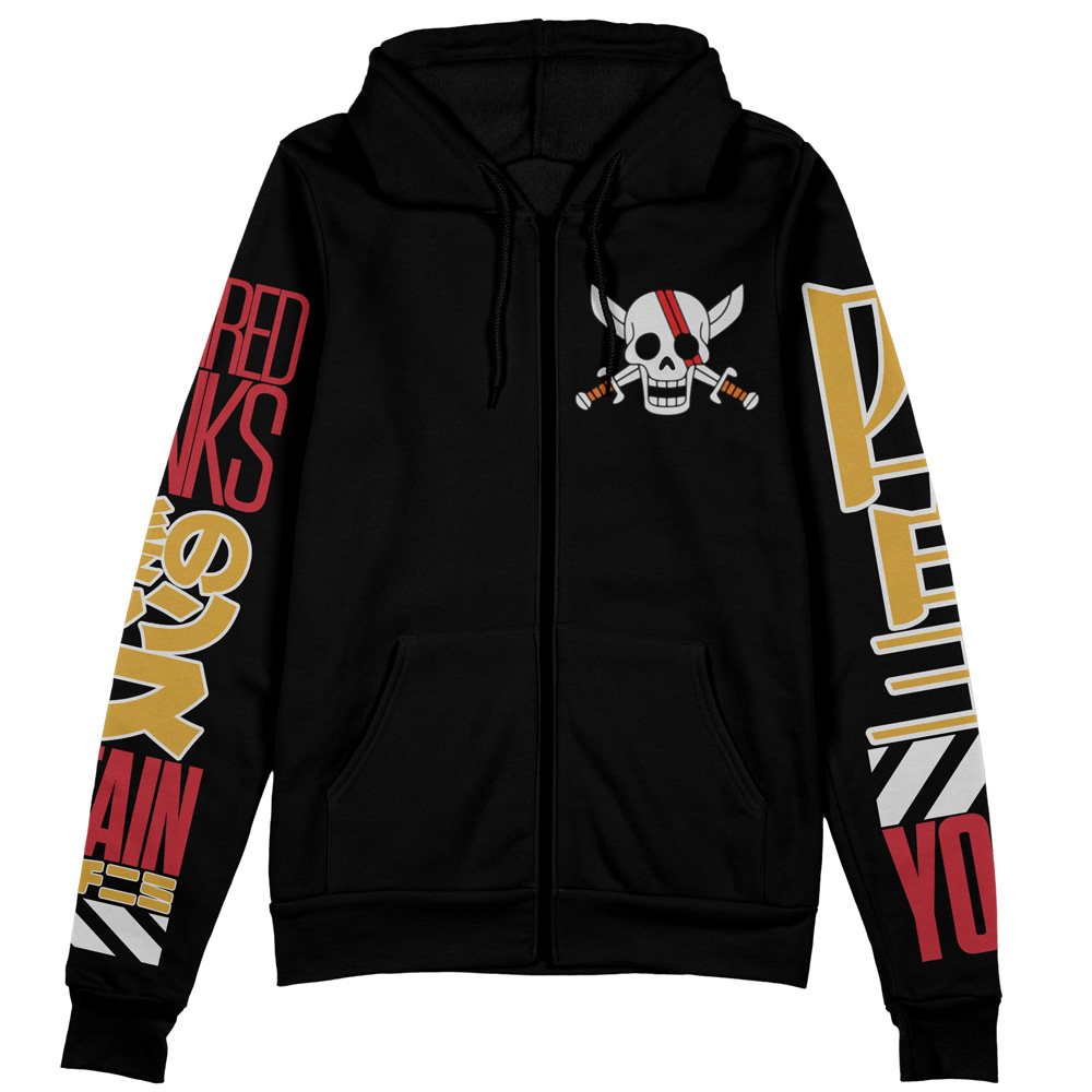 Buildercar - Shanks One Piece Streetwear Zip Hoodie Jacket - Image 2
