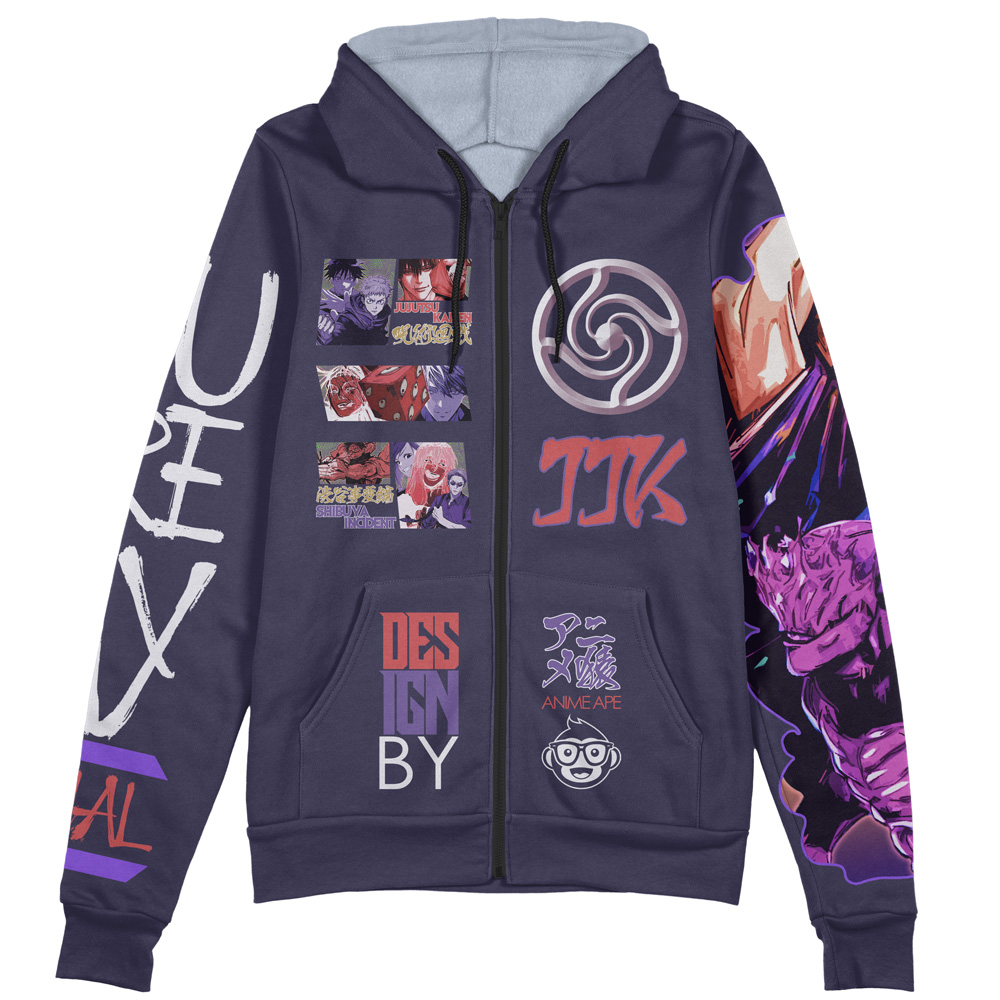 Buildercar - Shibuya Incident Jujutsu Kaisen Streetwear Zip Hoodie Jacket - Image 2