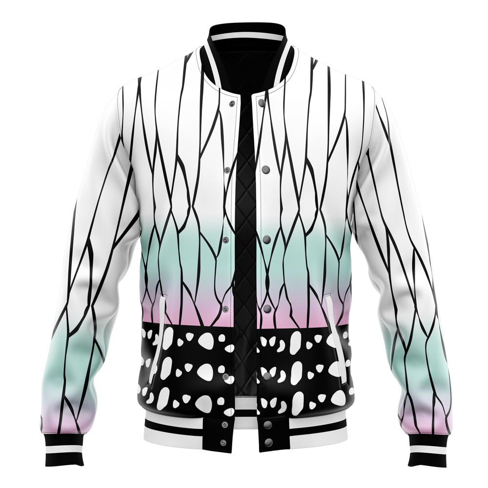 Buildercar - Shinobu Kocho Pattern Demon Slayer Varsity Jacket