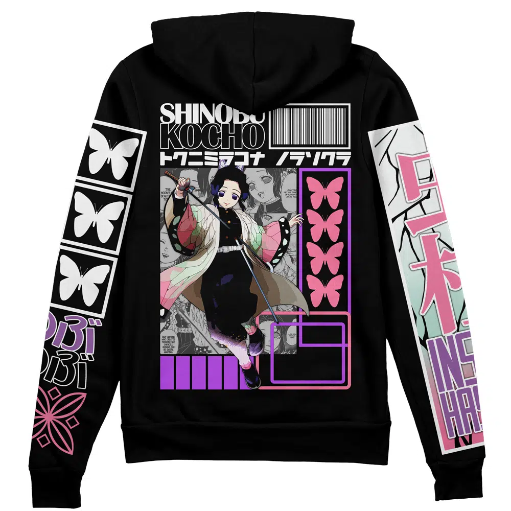 Buildercar - Shinobu Kocho V2 Demon Slayer Streetwear Zip Hoodie Jacket