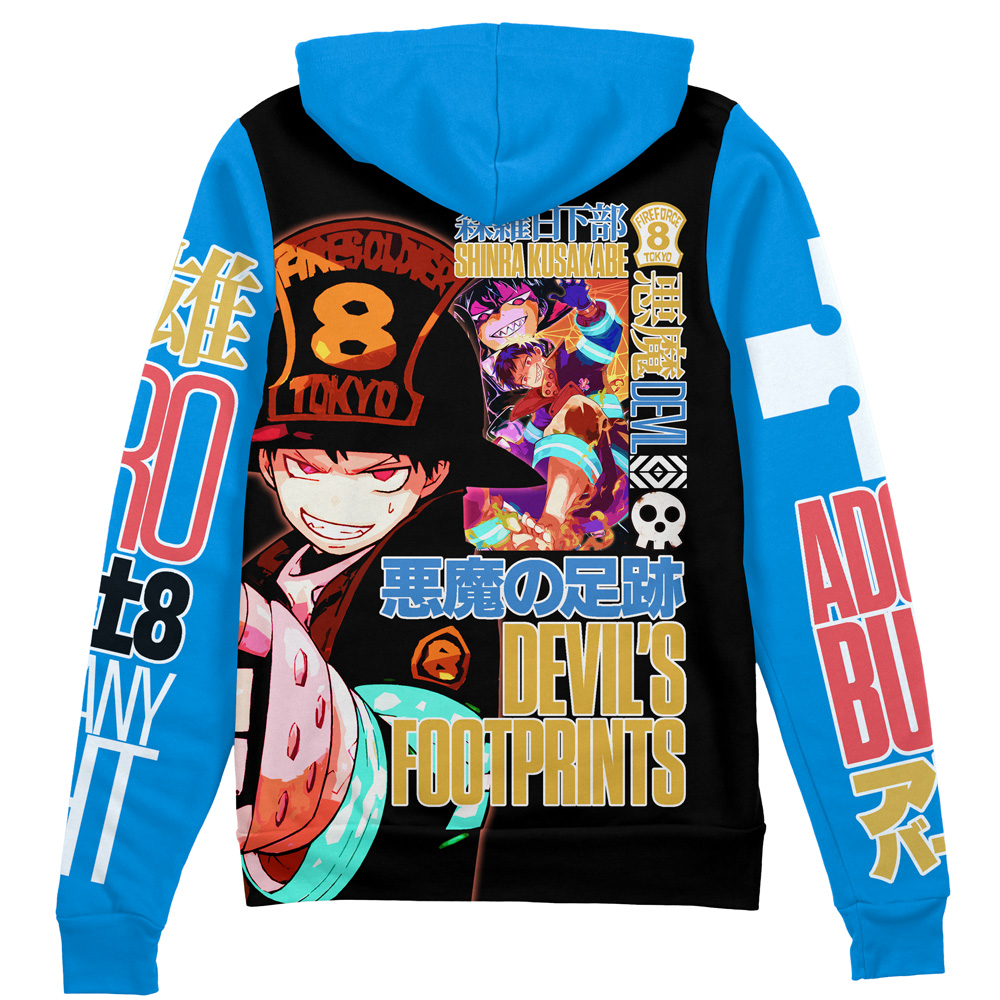 Buildercar - Shinra Kusakabe Fire Force Streetwear Zip Hoodie Jacket