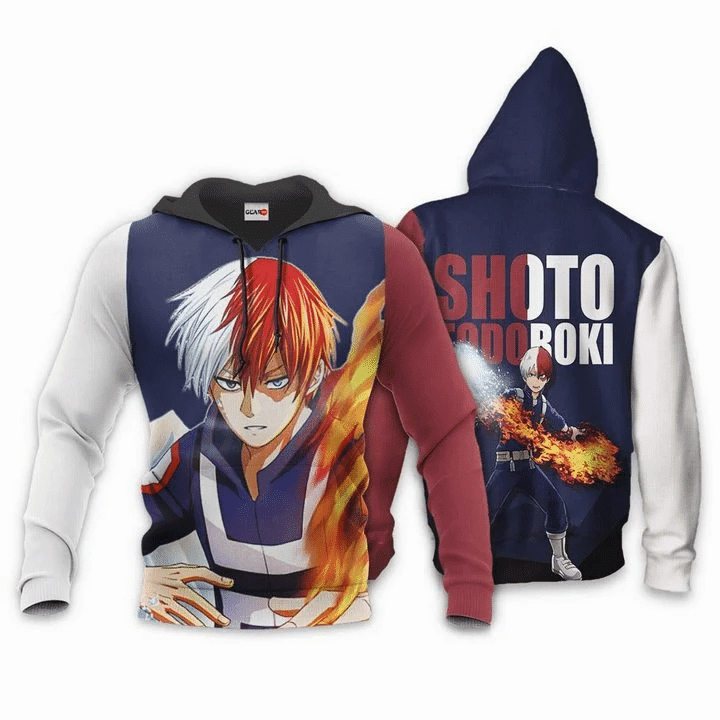 Buildercar - Shoto Todoroki Anime Manga My Hero Academia Ice & Fire For Men And Women 3d Hoodie