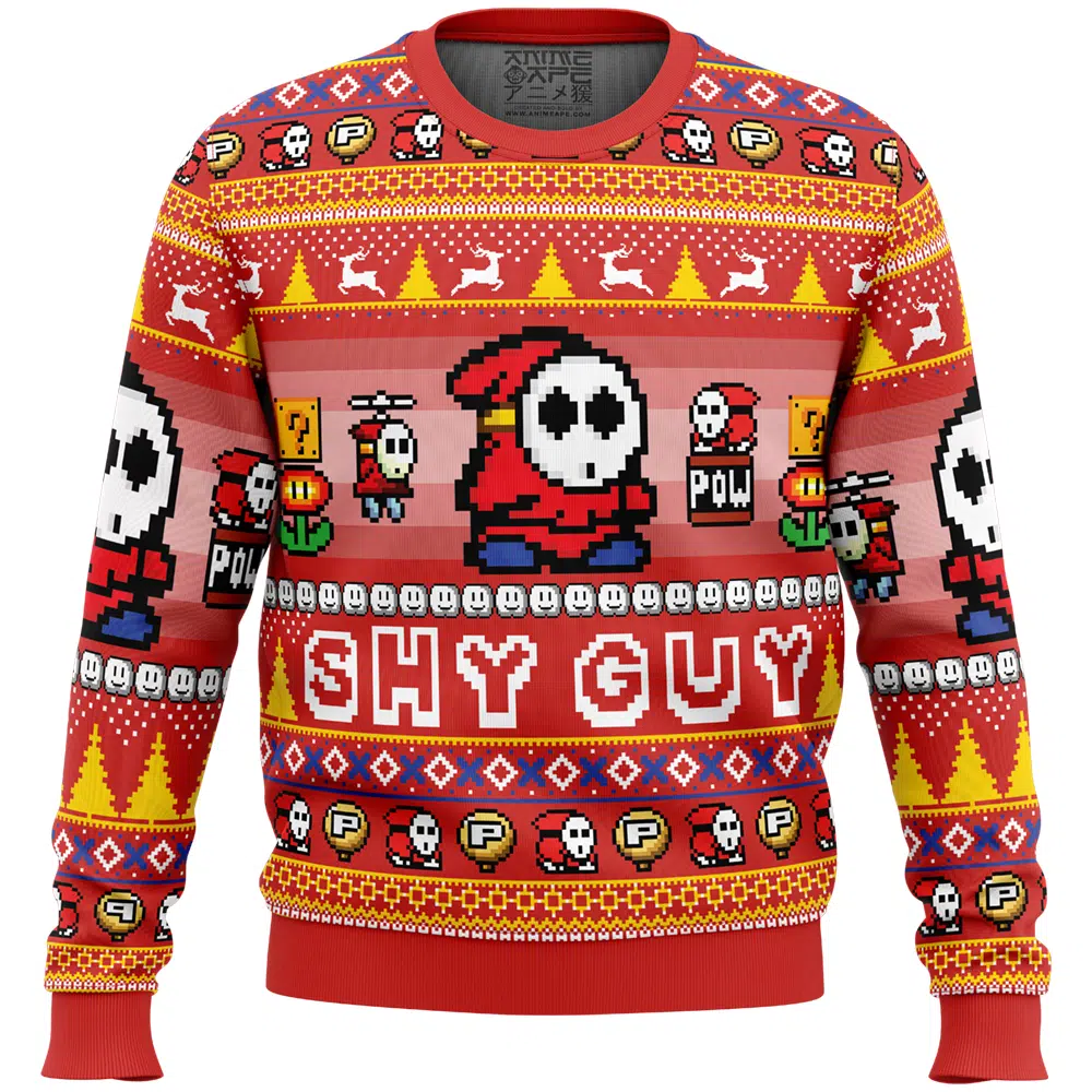 Buildercar - Shy Guy Mario Bros Ugly Christmas Sweater