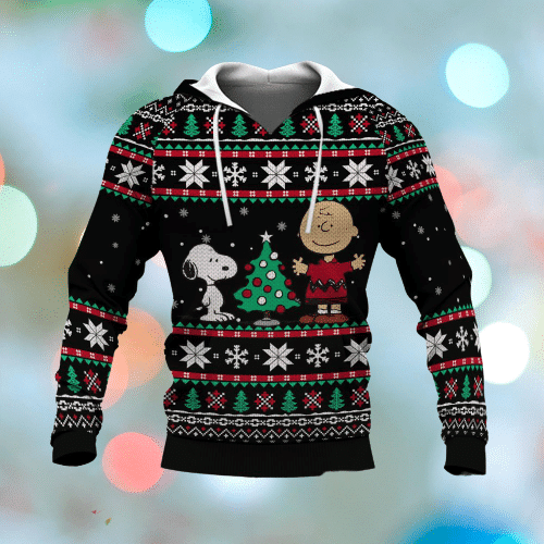 Buildercar - Snoopy And Charlie Brown Christmas Pattern Hoodie