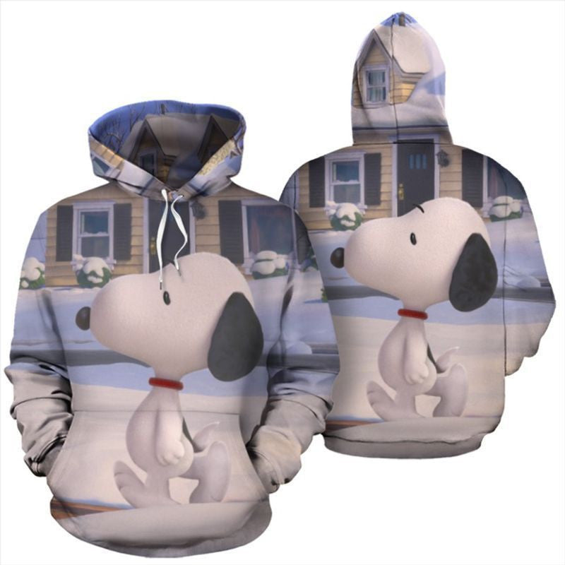 Buildercar - Snoopy Following Charlie Over Print 3d Hoodie