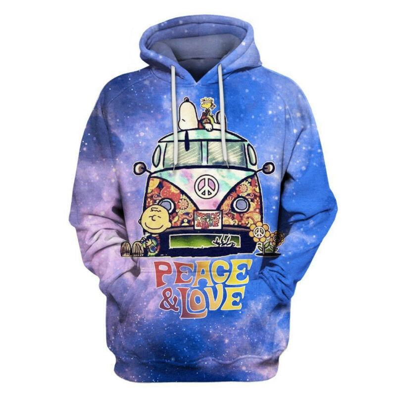 Buildercar - Snoopy Peace&love Galaxy 3d Hoodie