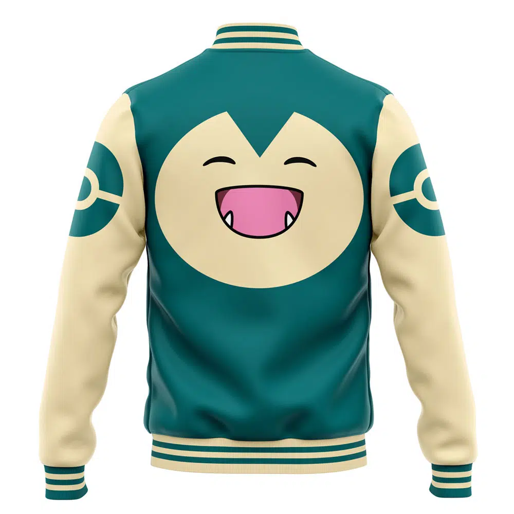 Buildercar - Snorlax Face Pokemon Varsity Jacket