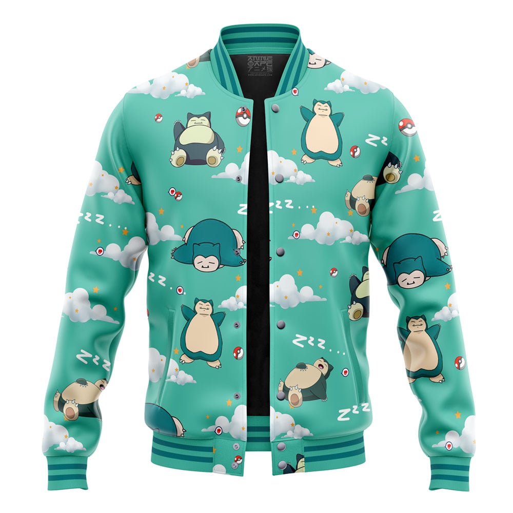 Buildercar - Snorlax Pattern Pokemon Varsity Jacket