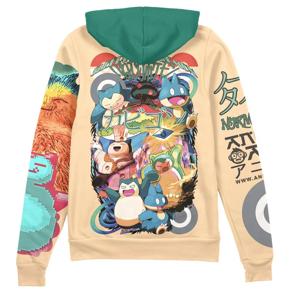 Buildercar - Snorlax V4 Pokemon Streetwear Zip Hoodie Jacket