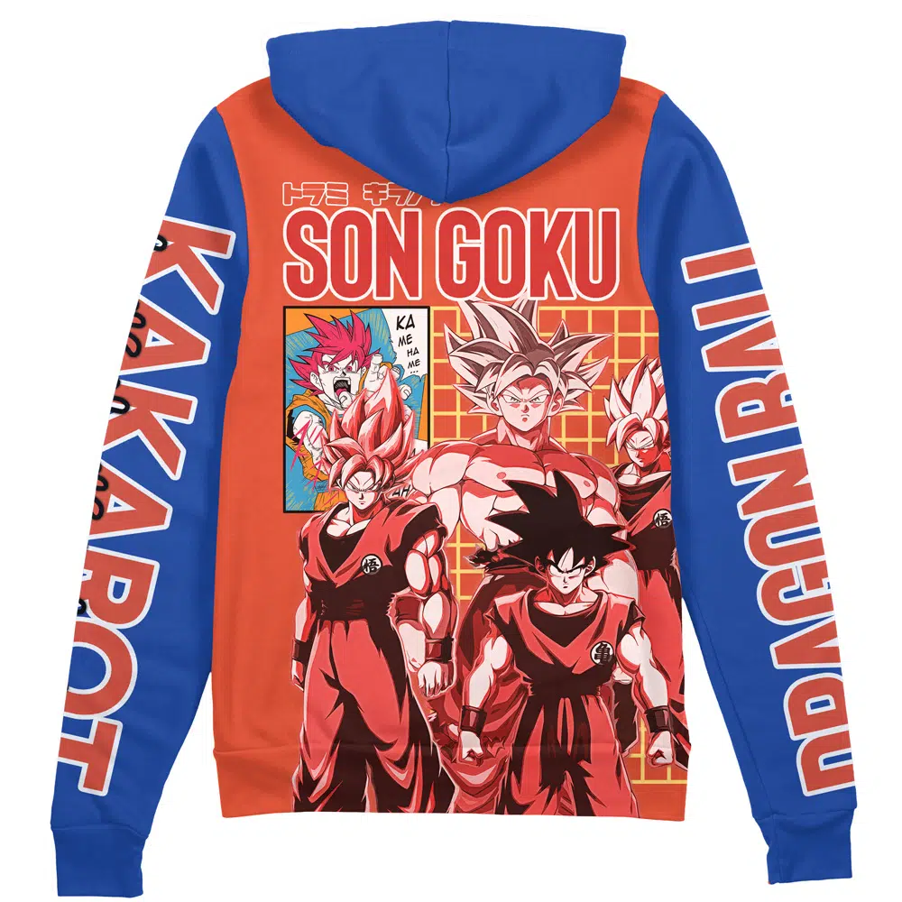 Buildercar - Son Goku Dragon Ball Z Streetwear Zip Hoodie Jacket