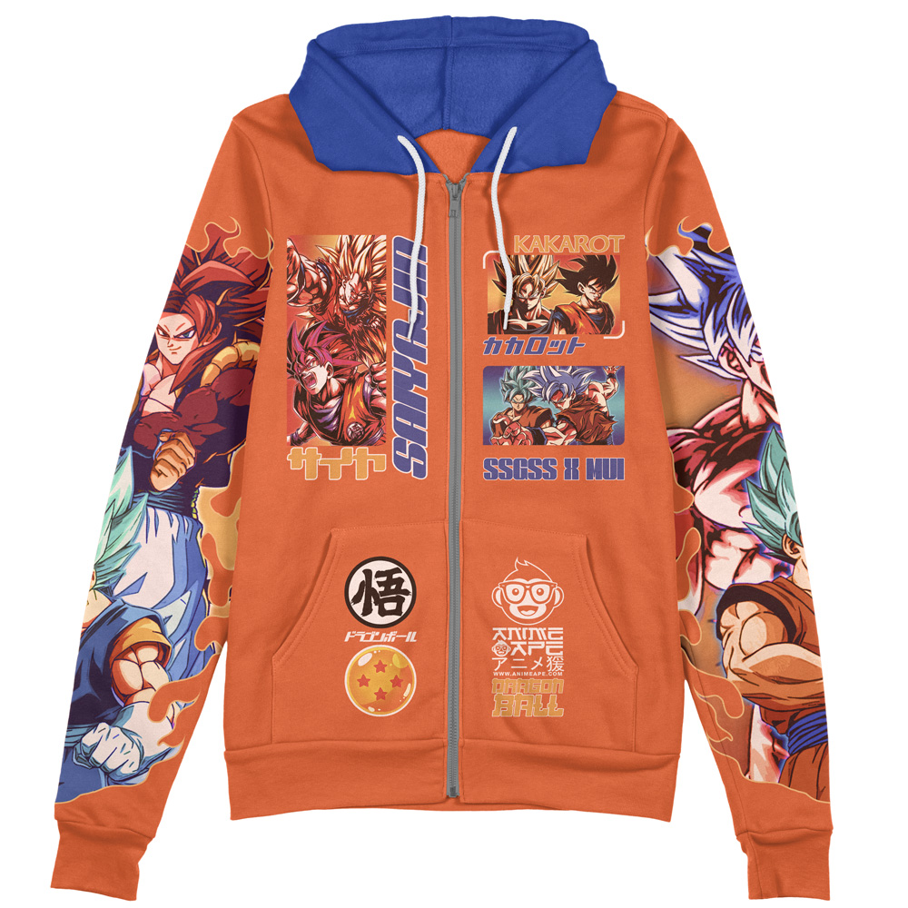 Buildercar - Son Goku V2 Dragon Ball Z Streetwear Zip Hoodie Jacket - Image 2