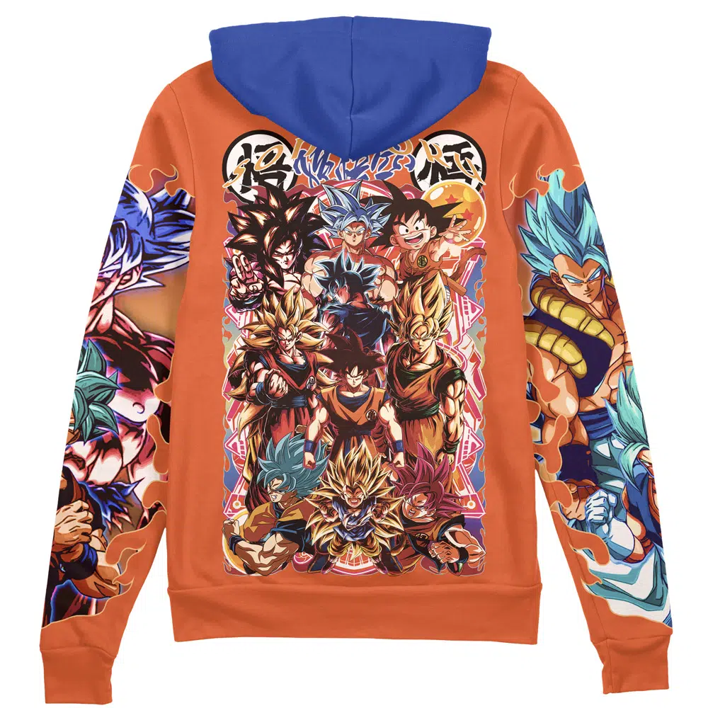 Buildercar - Son Goku V2 Dragon Ball Z Streetwear Zip Hoodie Jacket