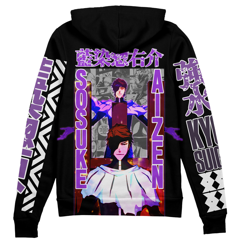 Buildercar - Sosuke Aizen TYBWA Bleach Streetwear Zip Hoodie Jacket