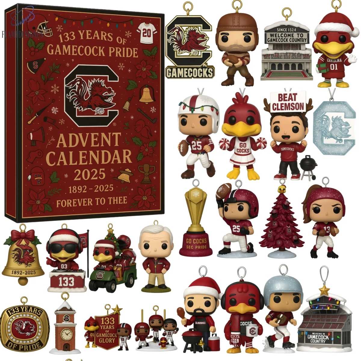 Buildercar - South Carolina Gamecocks 133rd Anniversary Advent Calendar -2D Acrylic