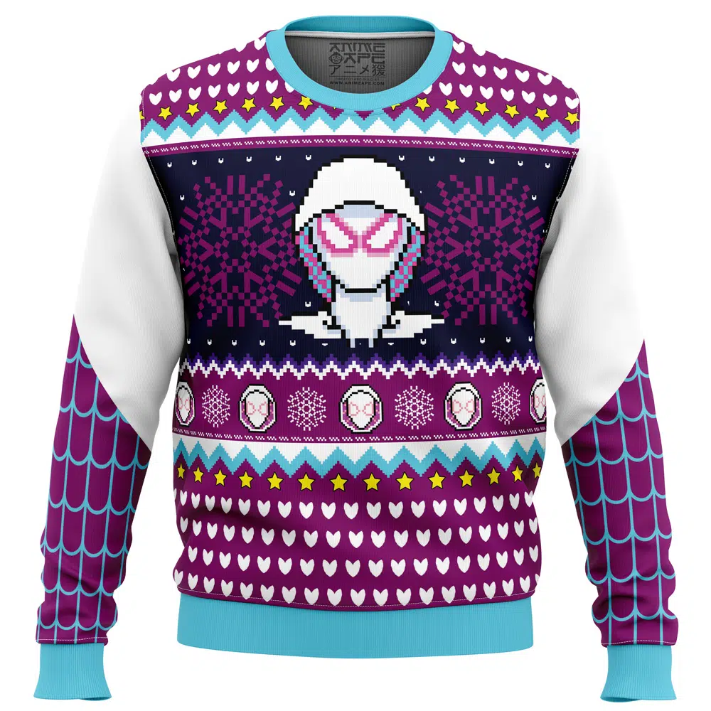 Buildercar - Spider Gwen Spider Verse Spiderman Marvel Ugly Christmas Sweater