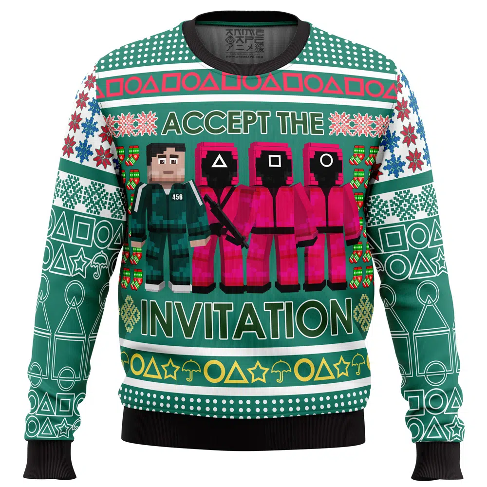 Buildercar - Squid Game Invitation Ugly Christmas Sweater