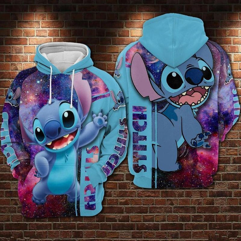 Buildercar - Stitch Disney Blue Over Print 3d Hoodie