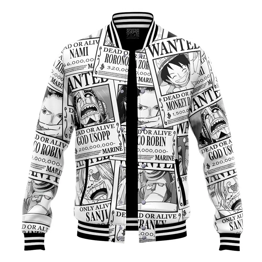 Buildercar - Straw Hats Wanted Poster One Piece Varsity Jacket