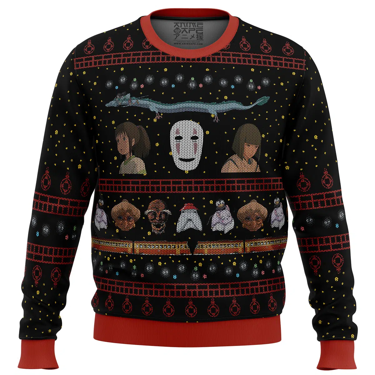 Buildercar - Studio Ghibli No Face Spirited Away Ugly Christmas Sweater