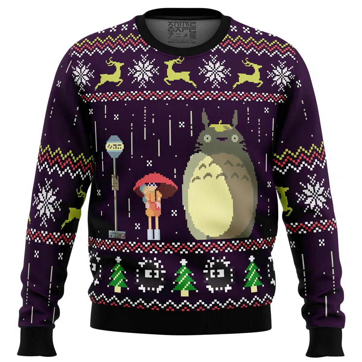 Buildercar - Studio Ghibli Totoro Rain Miyazaki Ugly Christmas Sweater