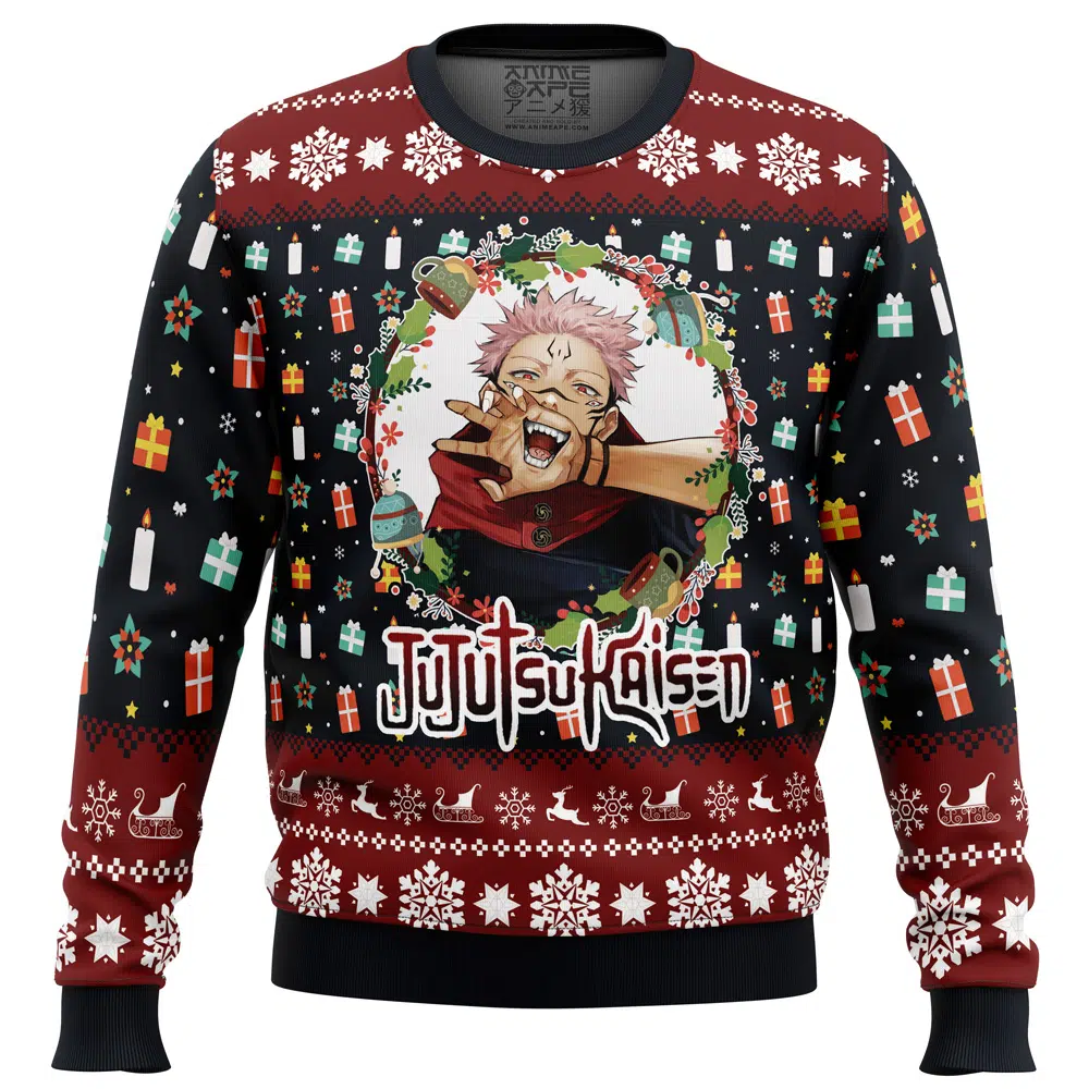 Buildercar - Sukuna Christmas Jujutsu Kaisen Ugly Christmas Sweater