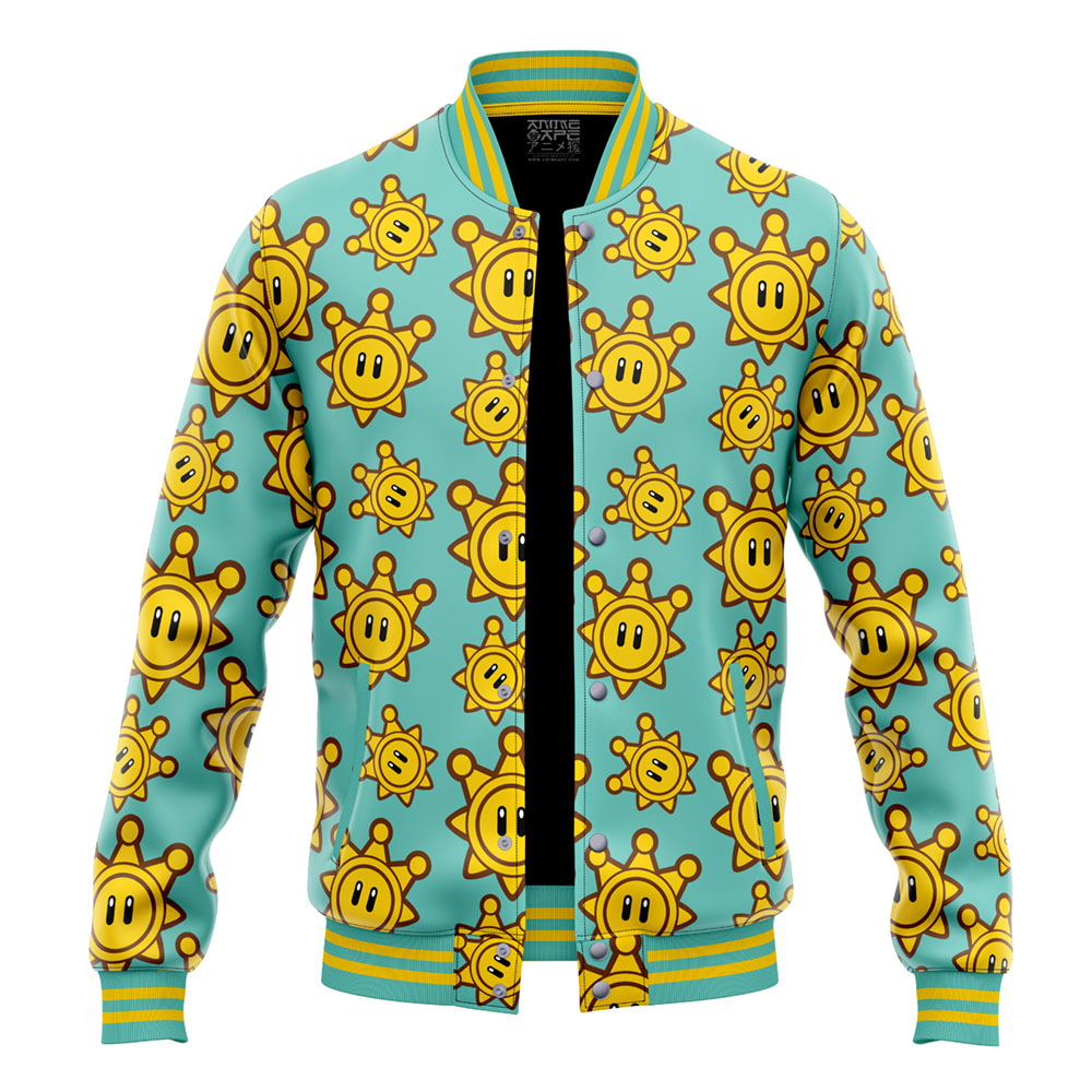 Buildercar - Sunshine Pattern Super Mario Bros Varsity Jacket