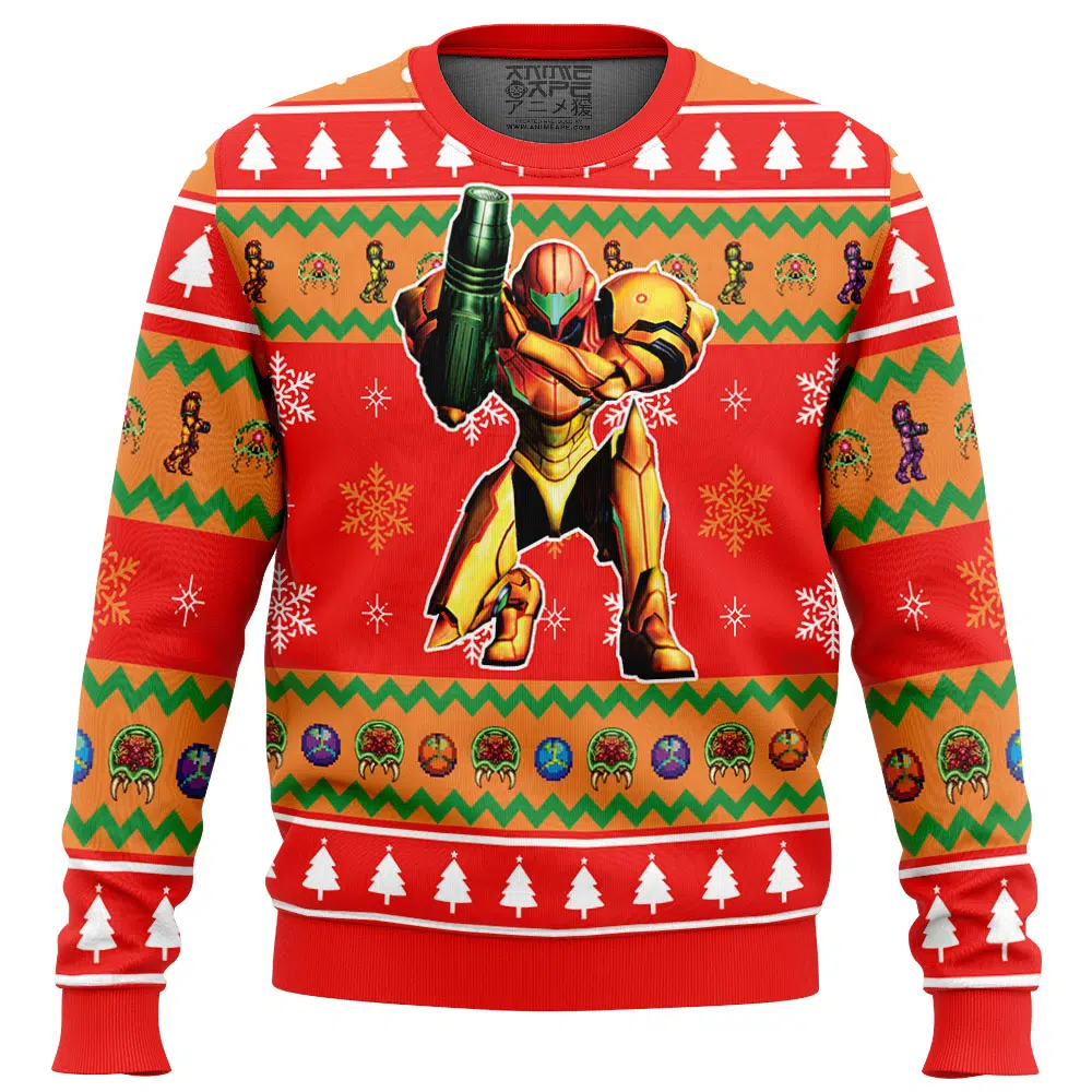 Buildercar - Super Metroid Ugly Christmas Sweater