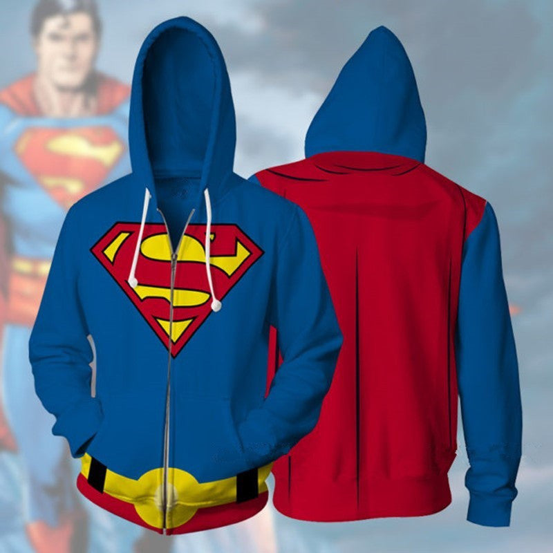 Buildercar - Superhero Superman 3d Anime Print Zip Hoodie