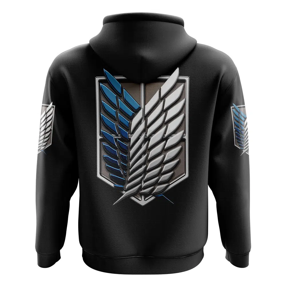 Buildercar - Survey Corps Black Attack On Titan Zip Hoodie Jacket