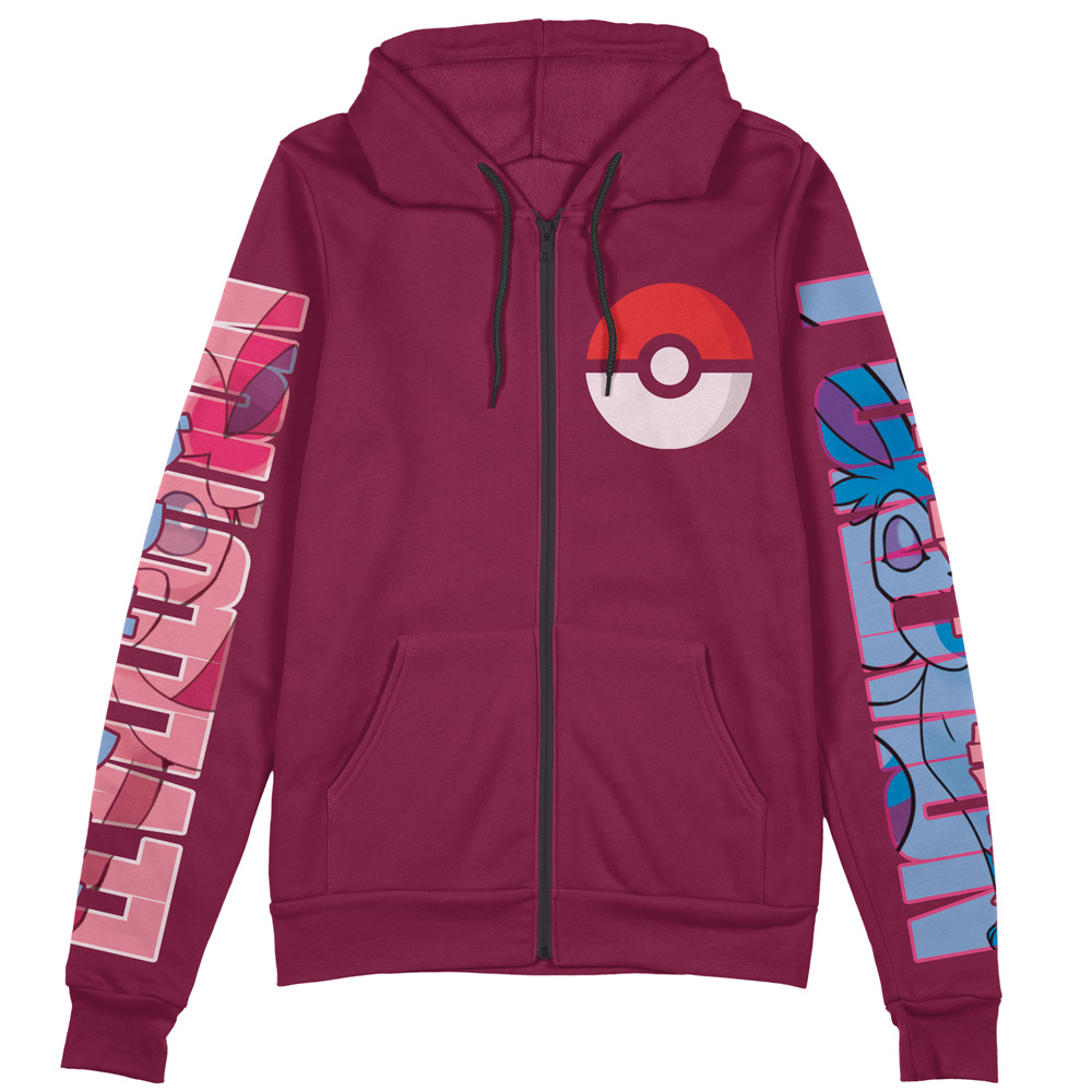 Buildercar - Sylveon Pokemon Streetwear Zip Hoodie Jacket - Image 2
