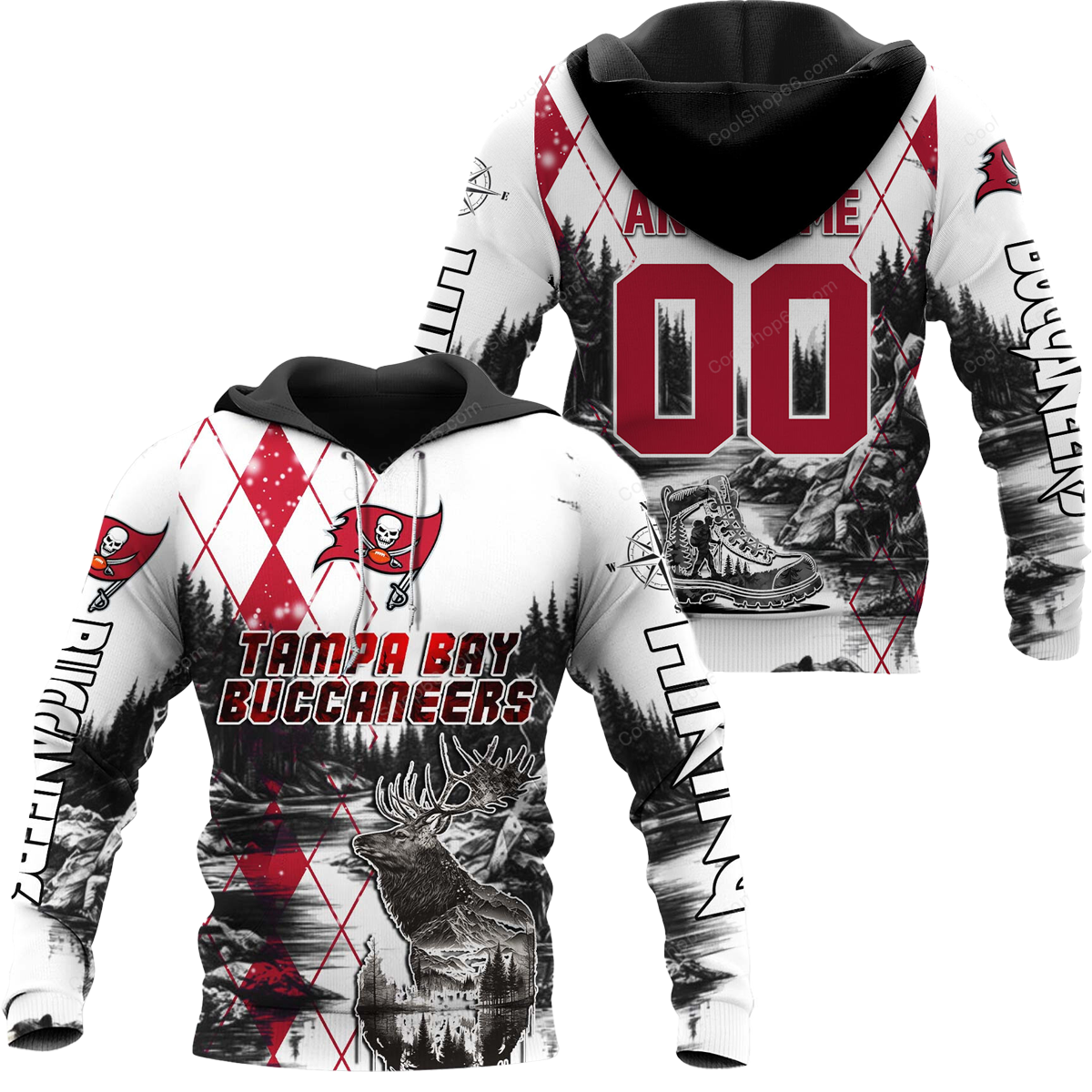 Buildercar - Tampa Bay Buccaneers Hiking x NFL Custom Name & Number Hoodie
