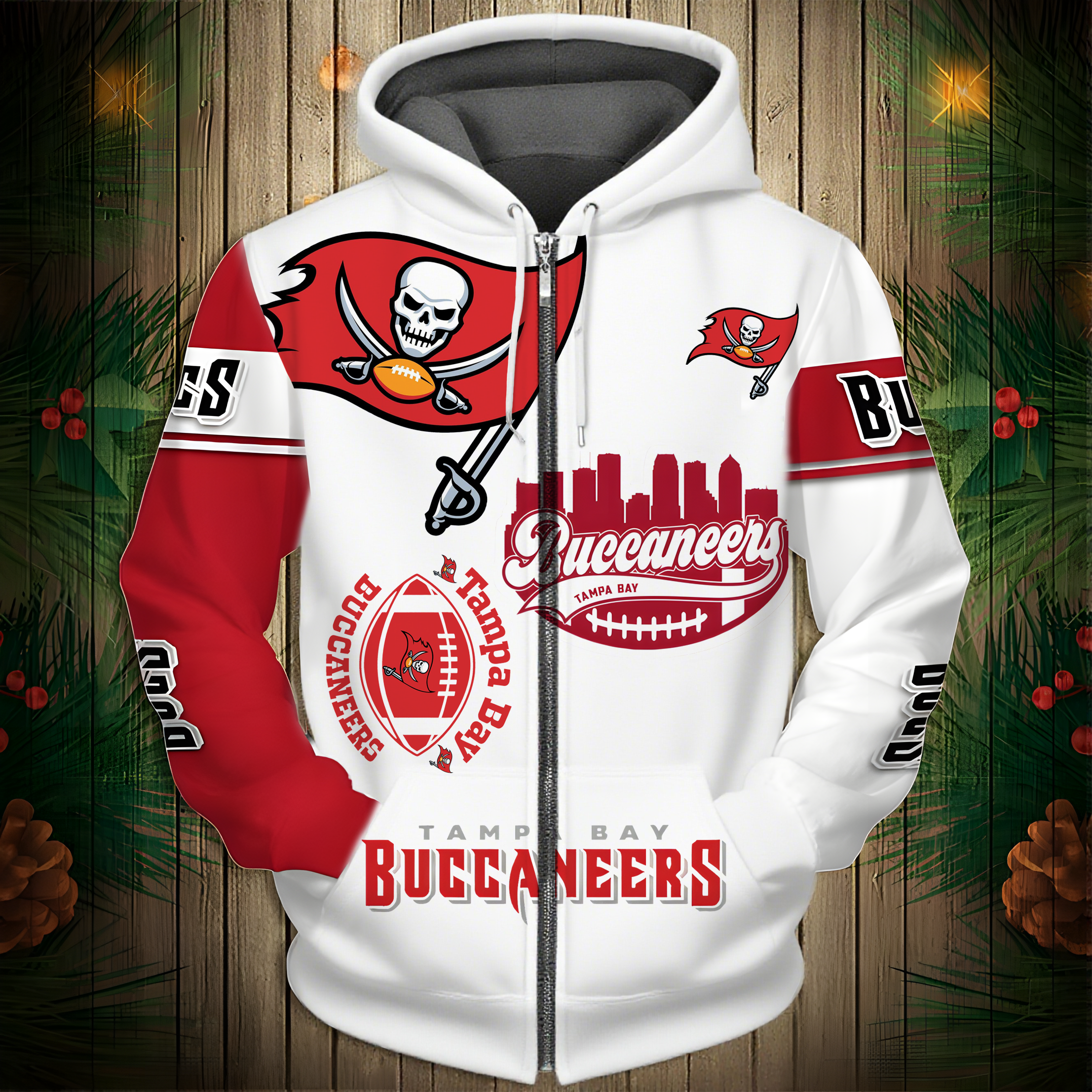 Buildercar - Tampa Bay Buccaneers Hoodie Unisex NFL Pullover Hoodie for Football Fans hm10112626