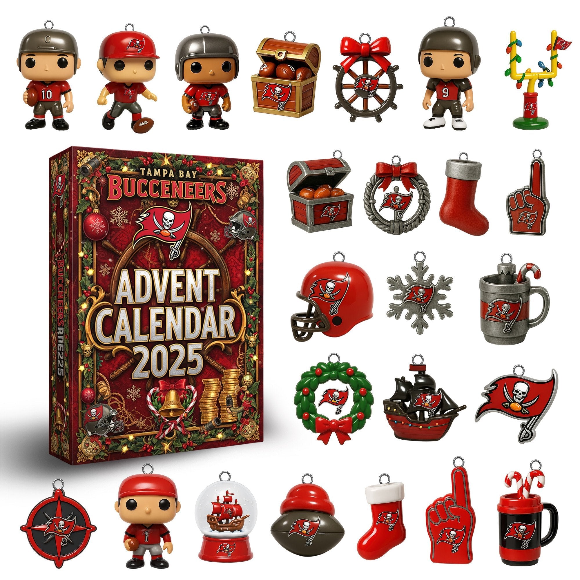 Buildercar - Tampa Bay Buccaneers Premium Advent Calendar 2025 -2D Acrylic