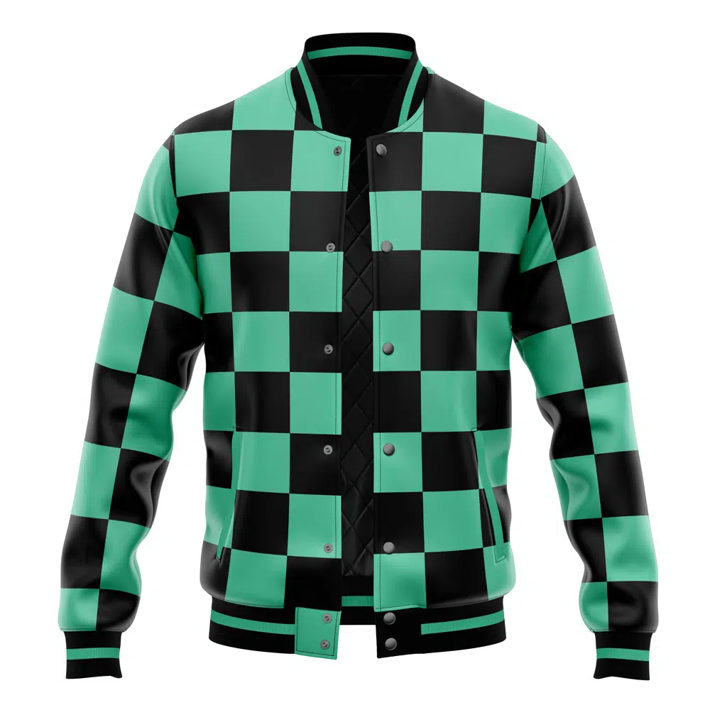 Buildercar - Tanjiro Kamado Pattern Demon Slayer Varsity Jacket
