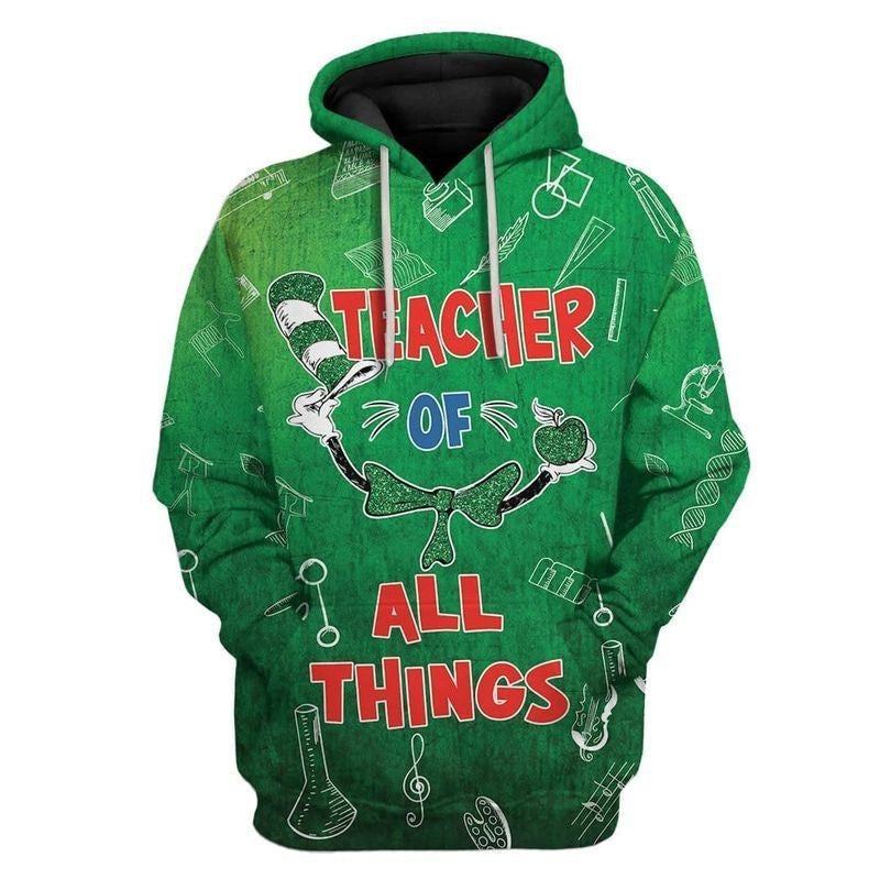 Buildercar - Teacher Of All Things St Patrick's Day Over Print 3d Hoodie