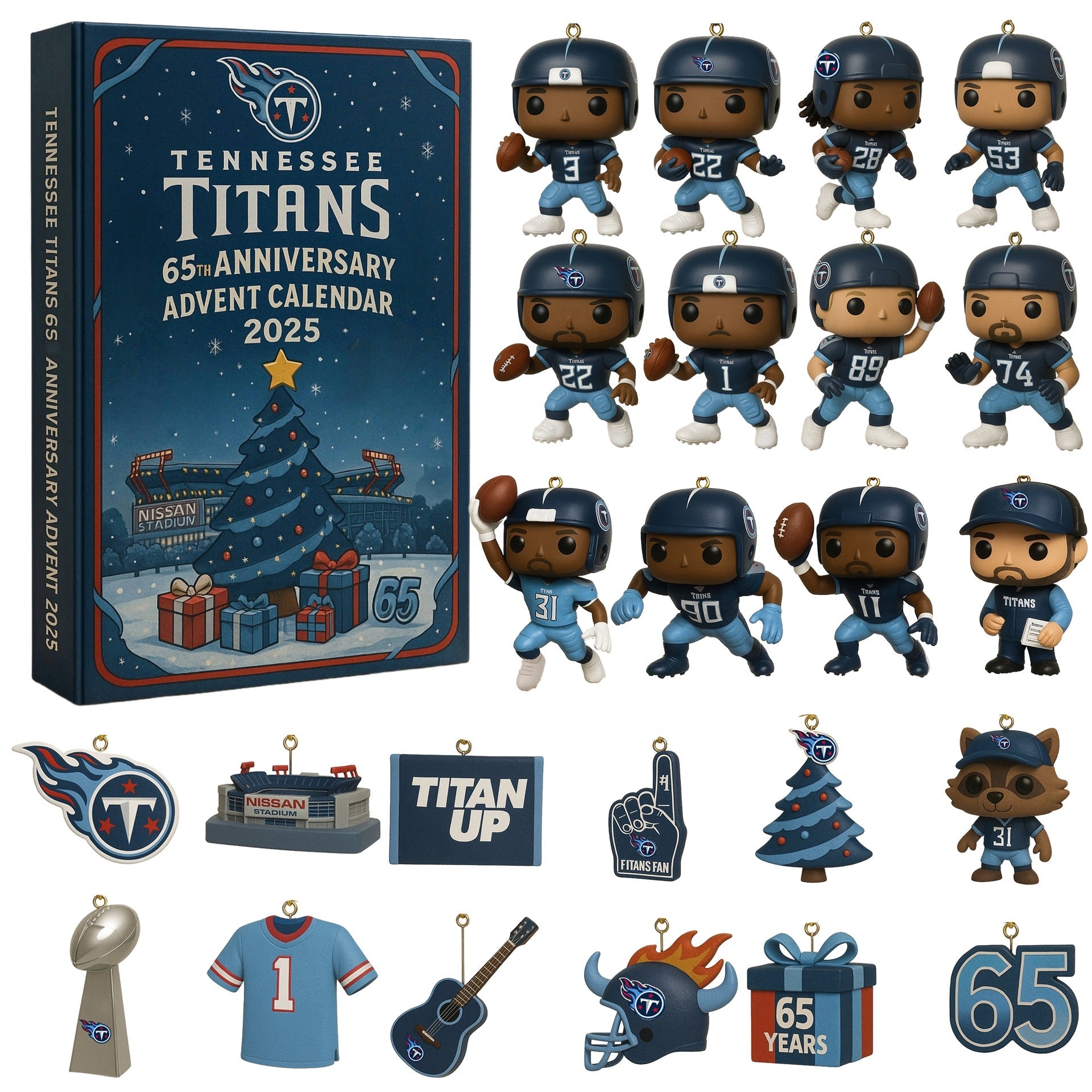 Buildercar - Tennessee Titans 65th Anniversary Advent Calendar 2025 -2D Acrylic