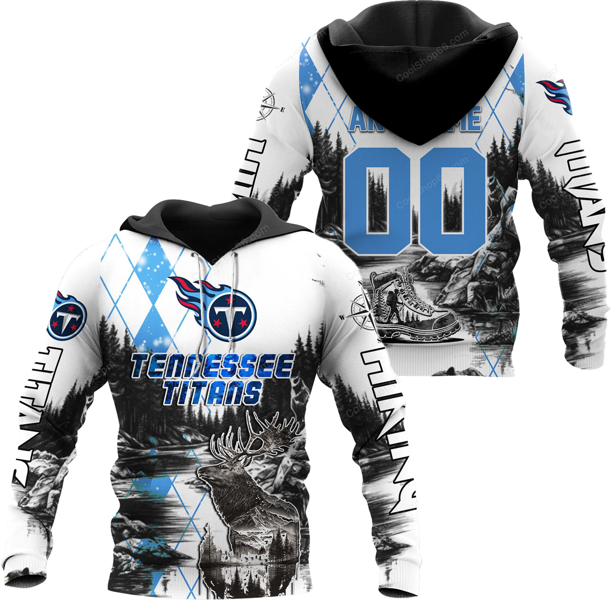 Buildercar - Tennessee Titans Hiking x NFL Custom Name & Number Hoodie