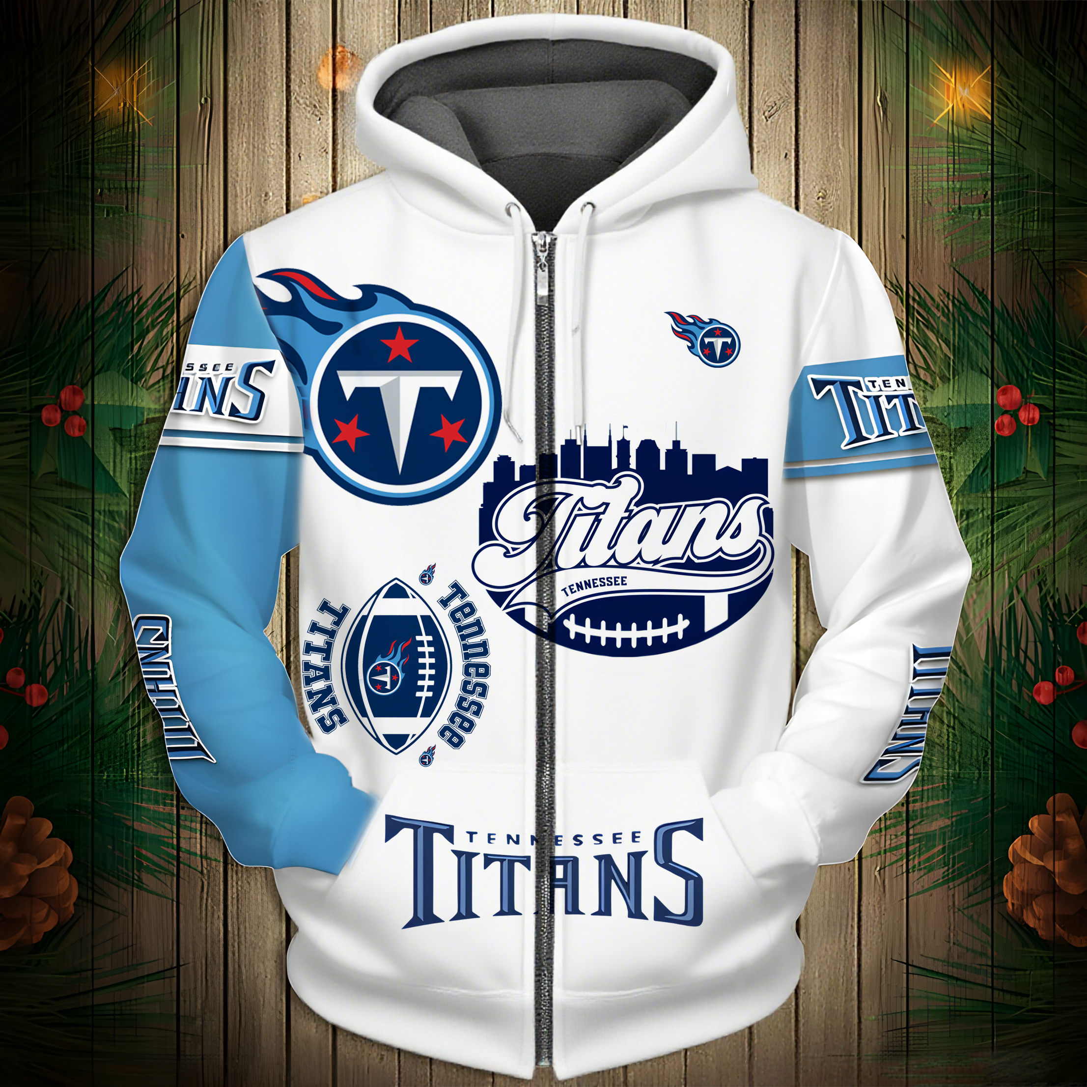 Buildercar - Tennessee Titans Hoodie Unisex NFL Pullover Hoodie for Football Fans hm10112621