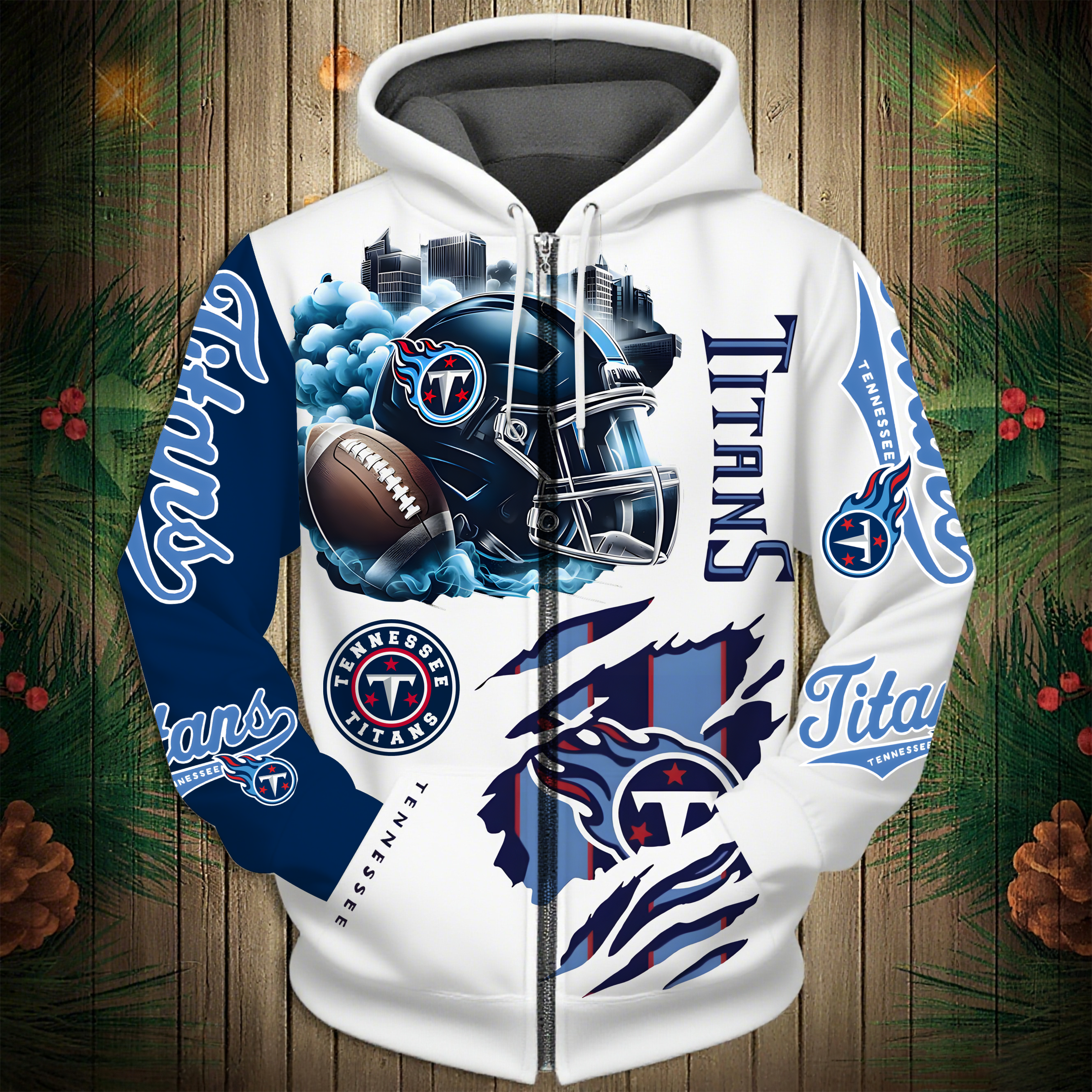 Buildercar - Tennessee Titans Hoodie Unisex NFL Pullover Hoodie for Football Fans hm10112674