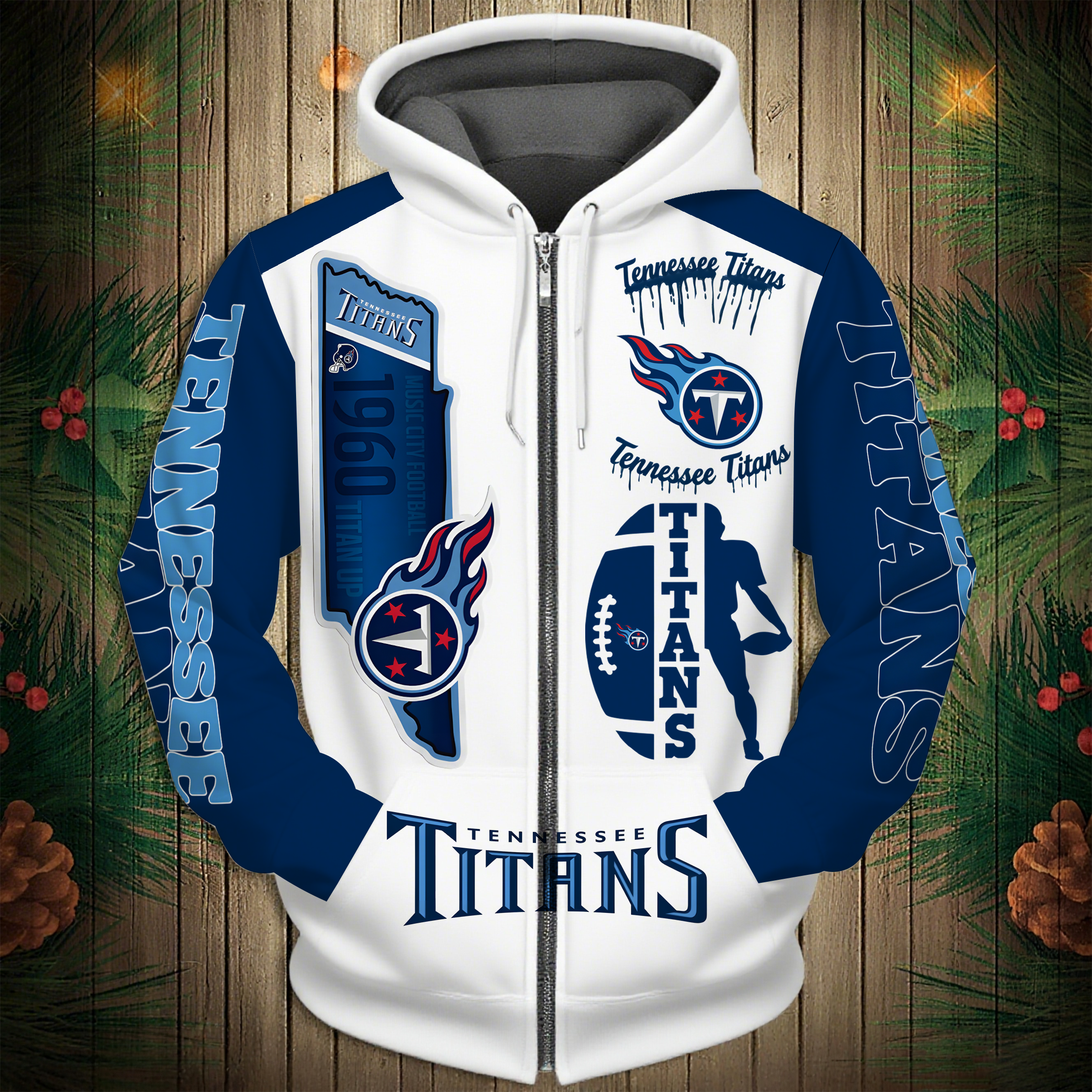 Buildercar - Tennessee Titans Hoodie Unisex NFL Pullover Hoodie for Football Fans hm10112706