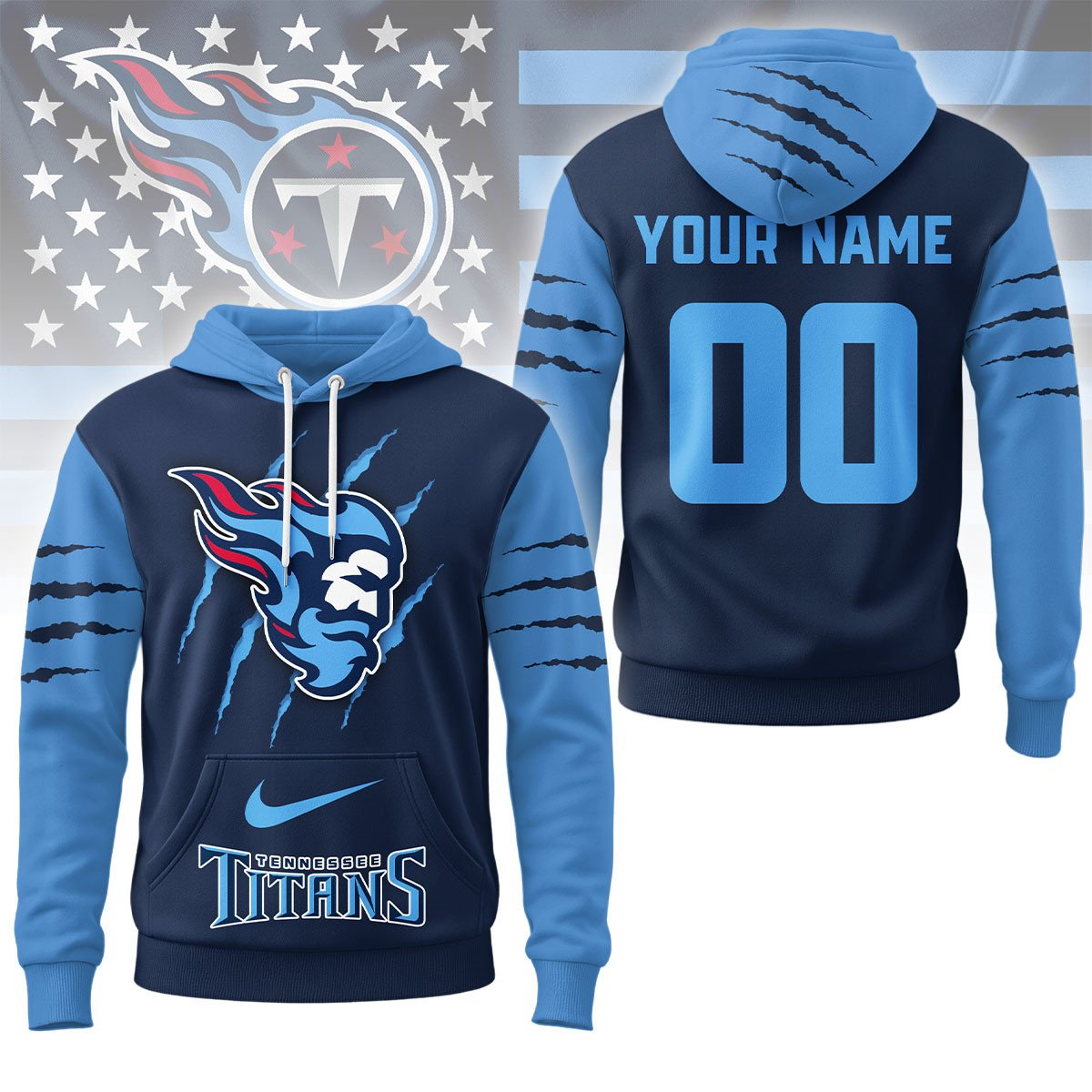 Buildercar - Tennessee Titans Premium NFL Fan Pride Claw Hoodie